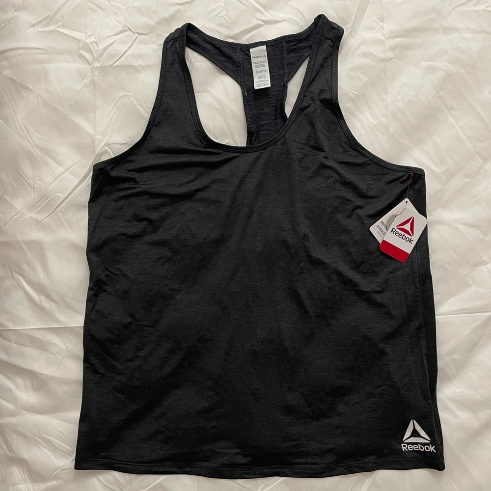 Reebok Women's Tank Top Black Heather Size XL New With Tag